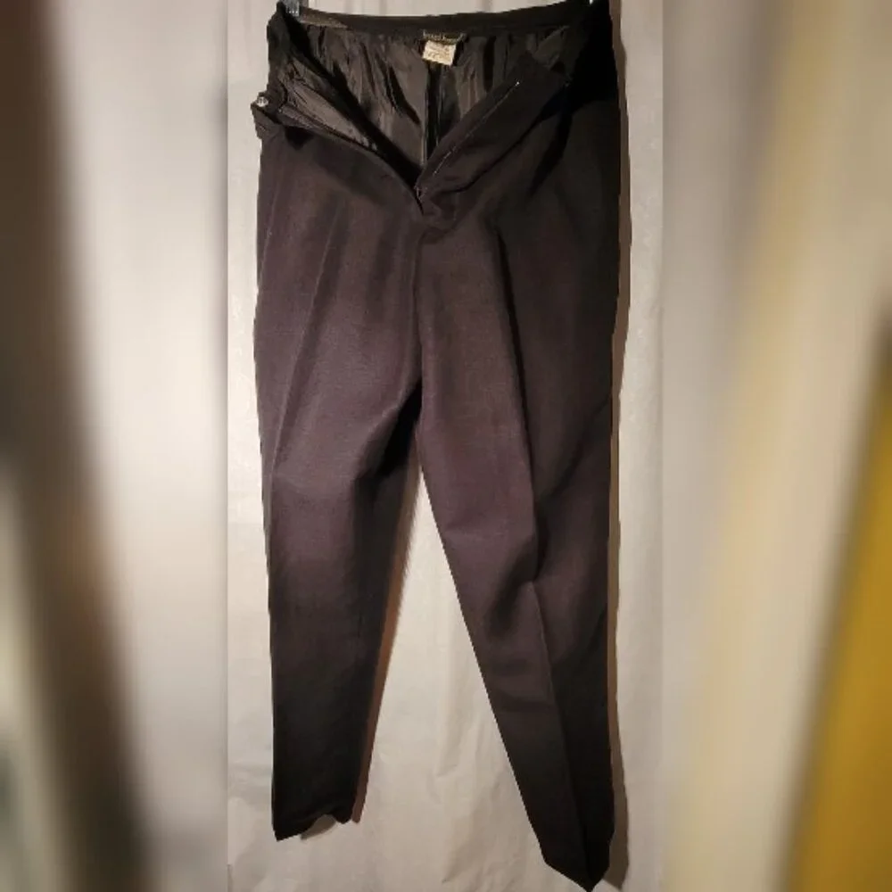 Harve' Bernard 2-Piece Lined Black Linen Pant Suit Size 10 - Picture 9 of 12